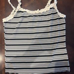 Heart Hips Black and White Striped Camisole